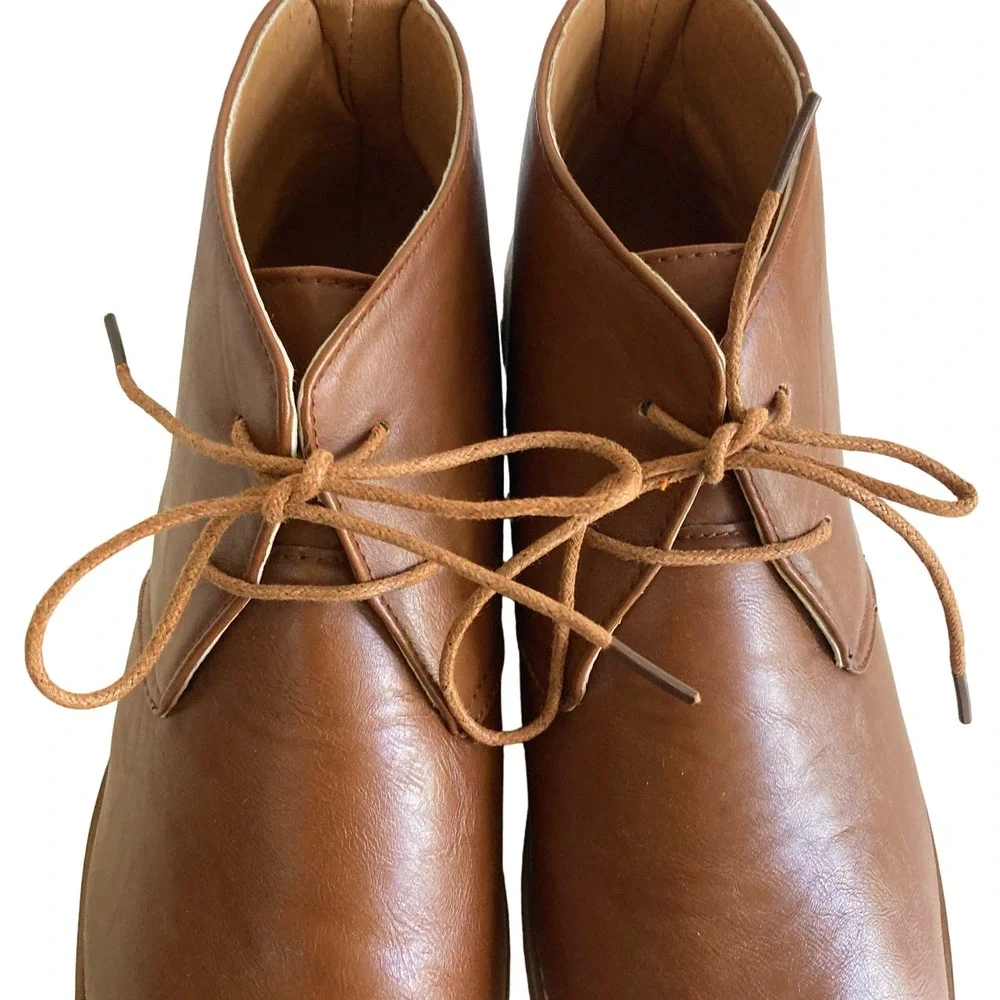 Royal Shoes boots men's size 9 leather Edwin Chelsea Tobacco NEW